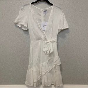 White princess poly wrap dress